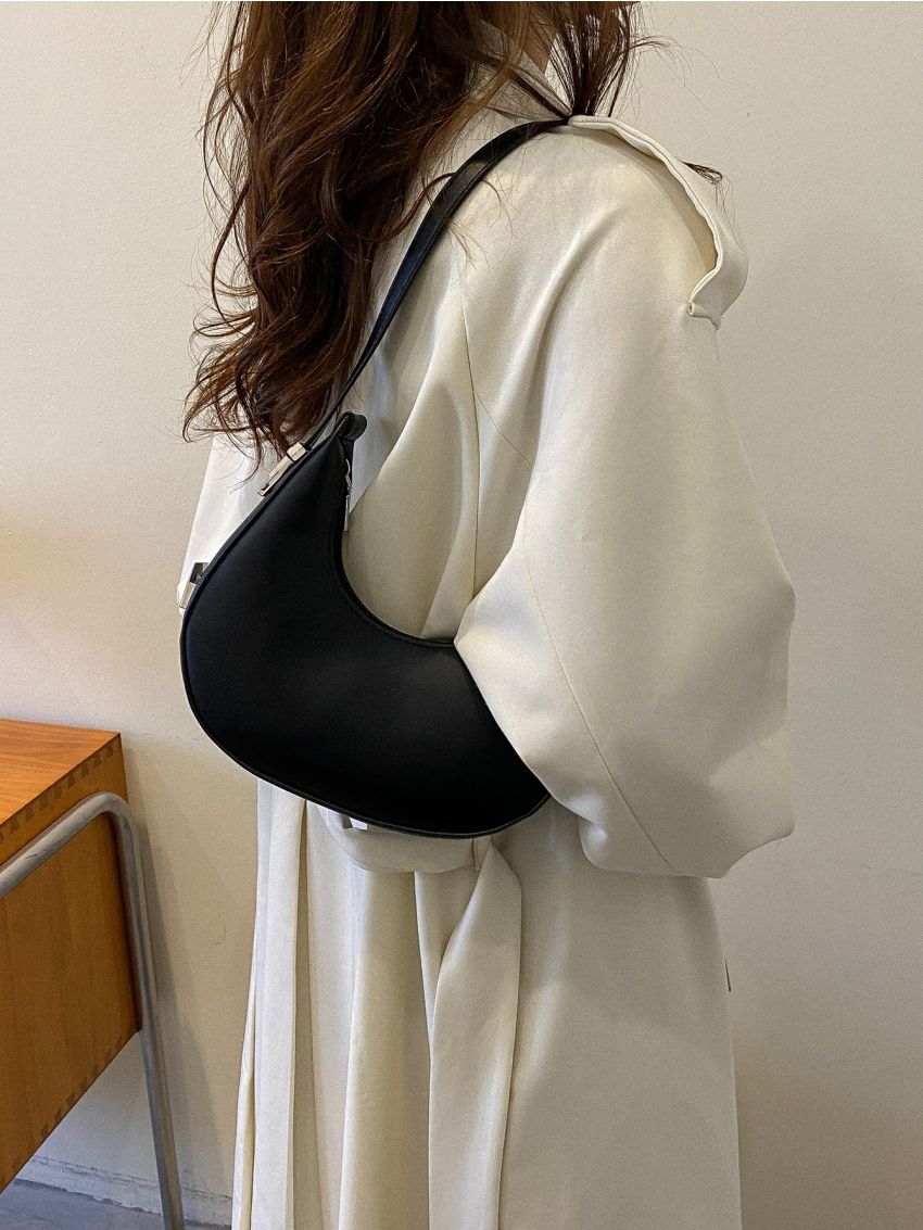 Small Hobo Bag Black Minimalist Top Handle For Daily