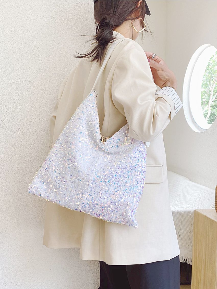 Sequin Decor Hobo Bag