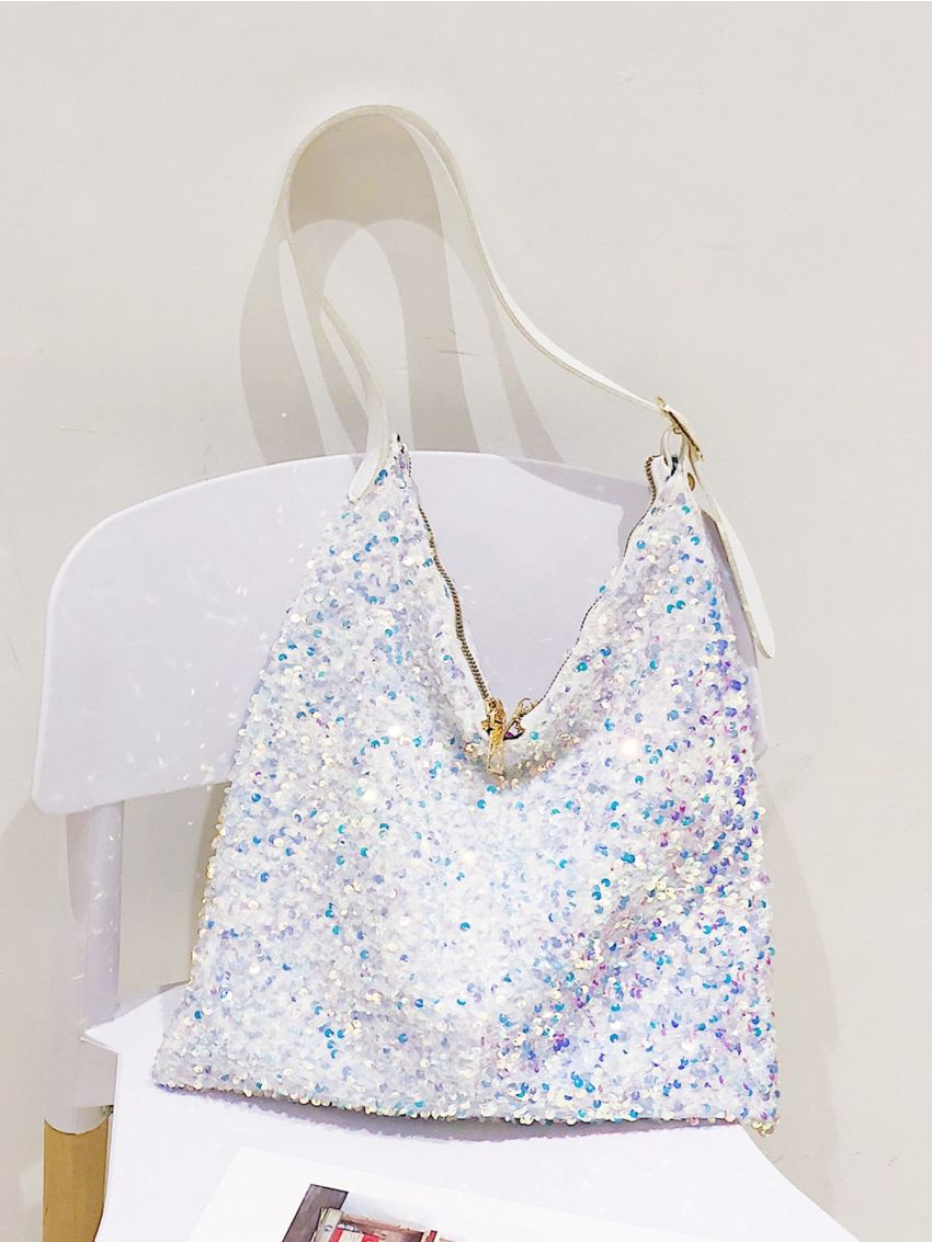 Sequin Decor Hobo Bag
