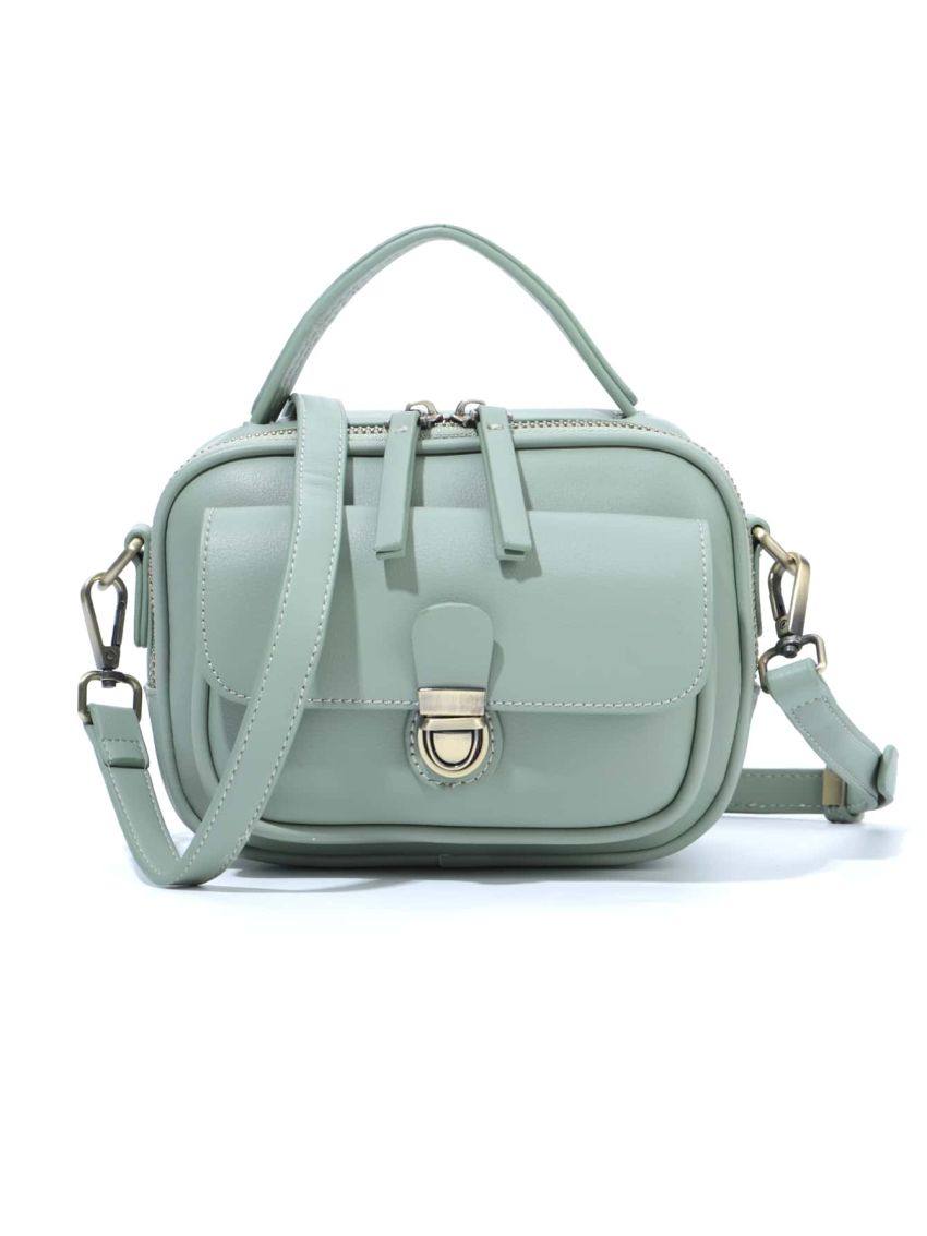 Mini Minimalist Push Lock Satchel Bag