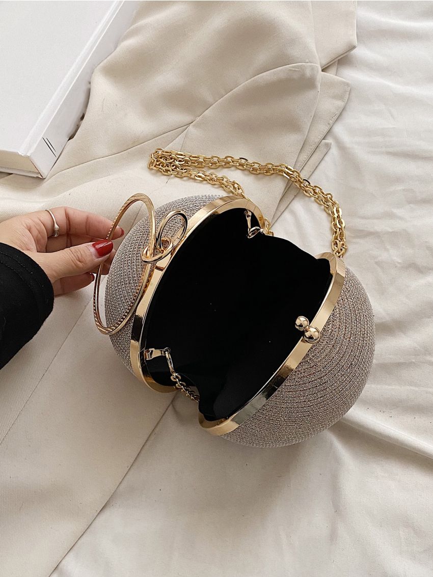 Mini Rhinestone Decor Circle Bag