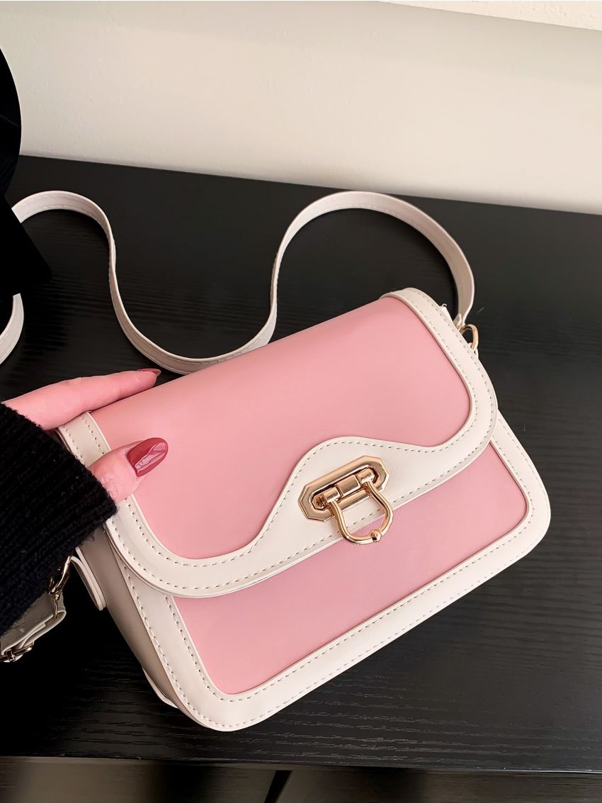 Mini Two Tone Flap Square Bag