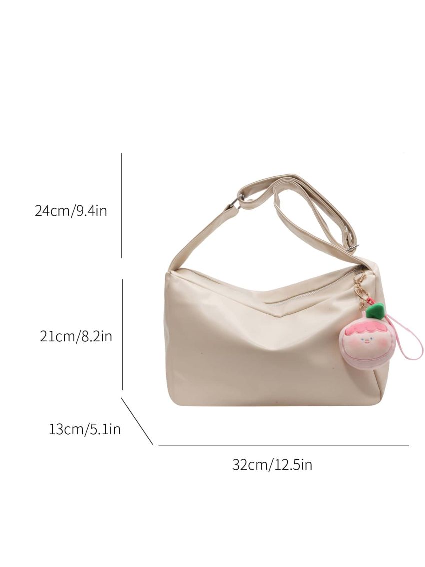 Minimalist Hobo Bag With Bag Charm