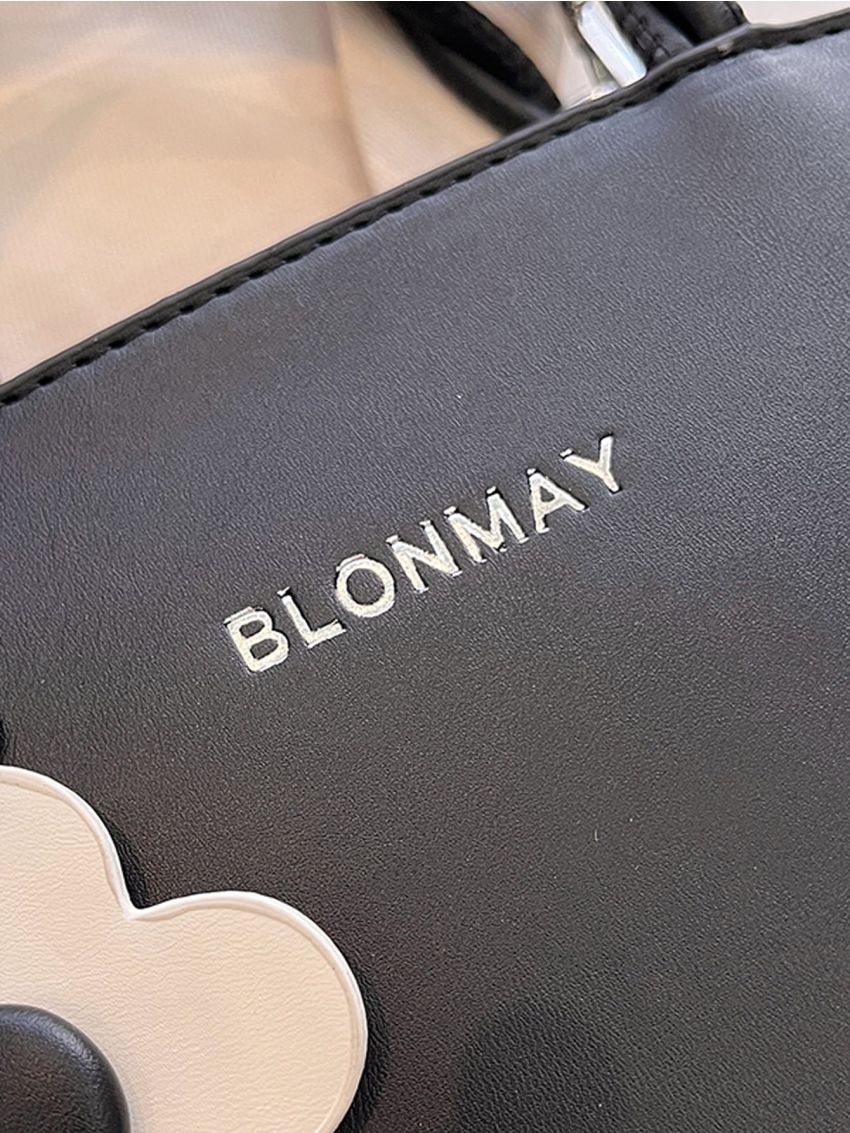 Letter Graphic Bucket Bag With Bag Charm