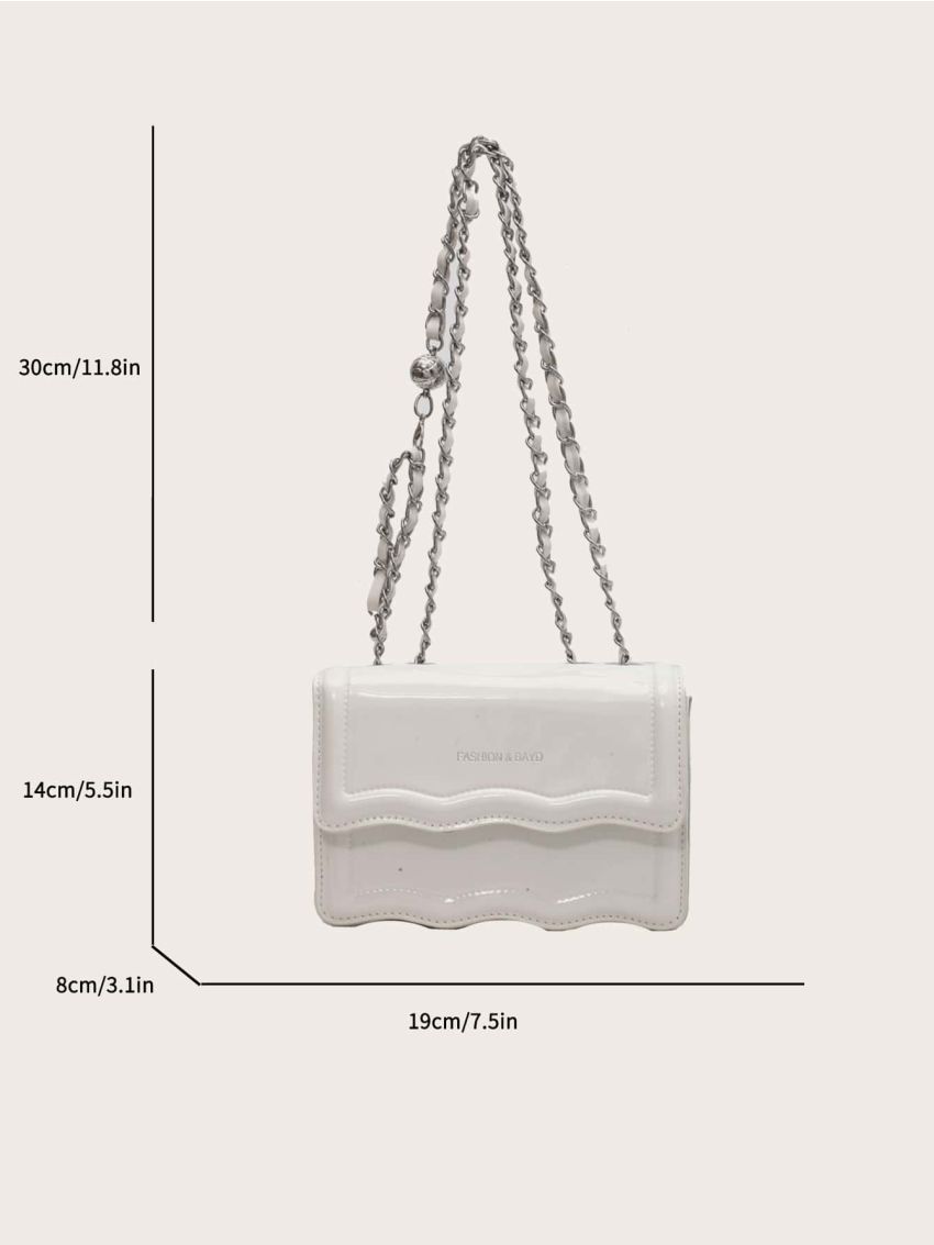 Mini Letter Graphic Flap Chain Novelty Bag