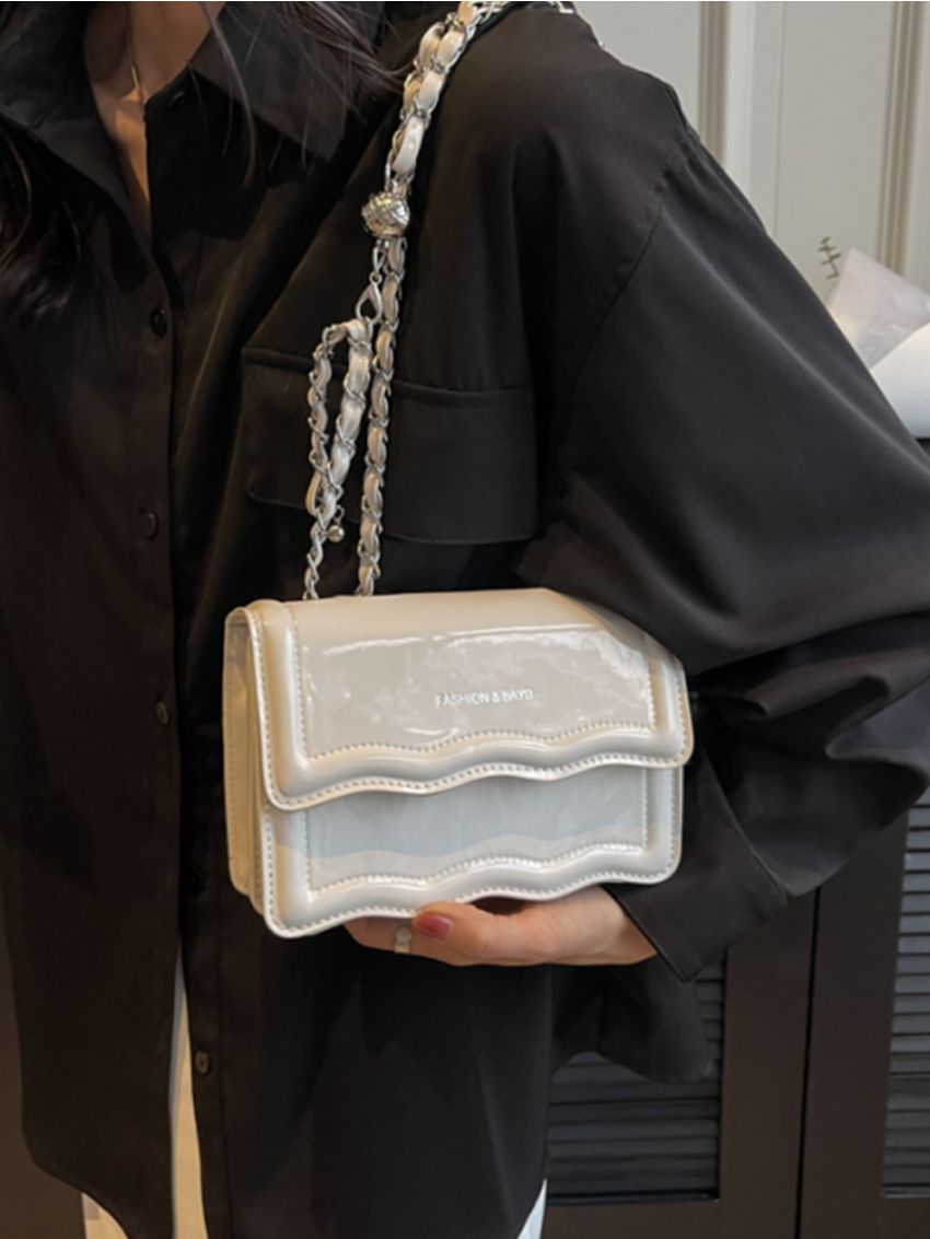 Mini Letter Graphic Flap Chain Novelty Bag