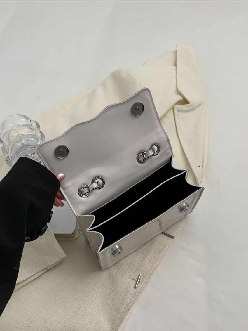 Mini Letter Graphic Flap Chain Novelty Bag