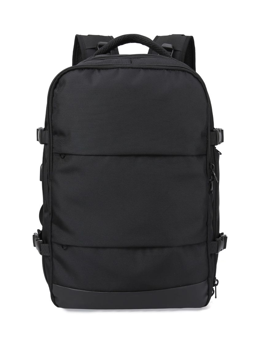 Men Release Buckle Decor Travel Backpack Camping Bag