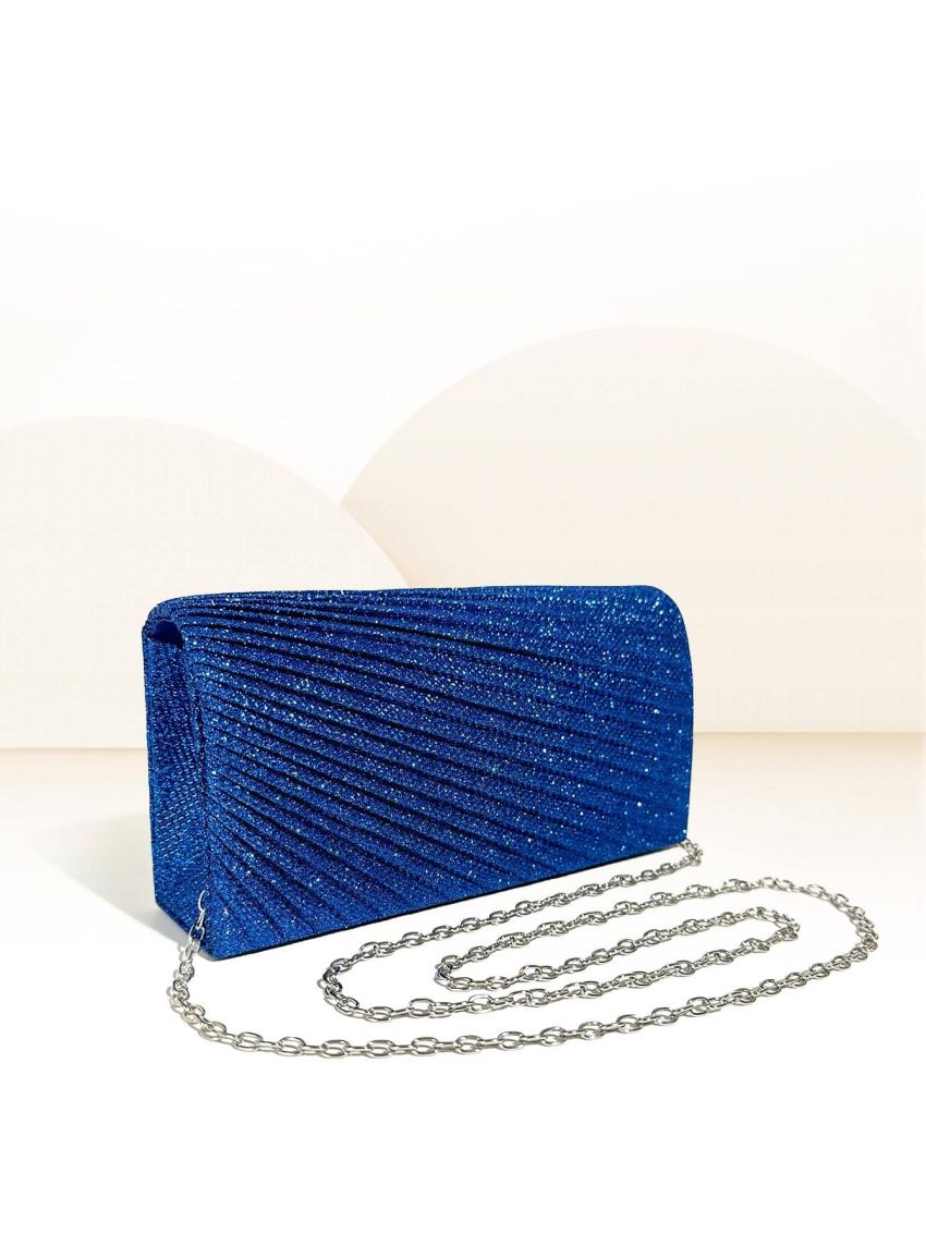 Mini Glitter Flap Chain Square Bag, Perfect Bride Purse For Wedding, Prom & Party Events