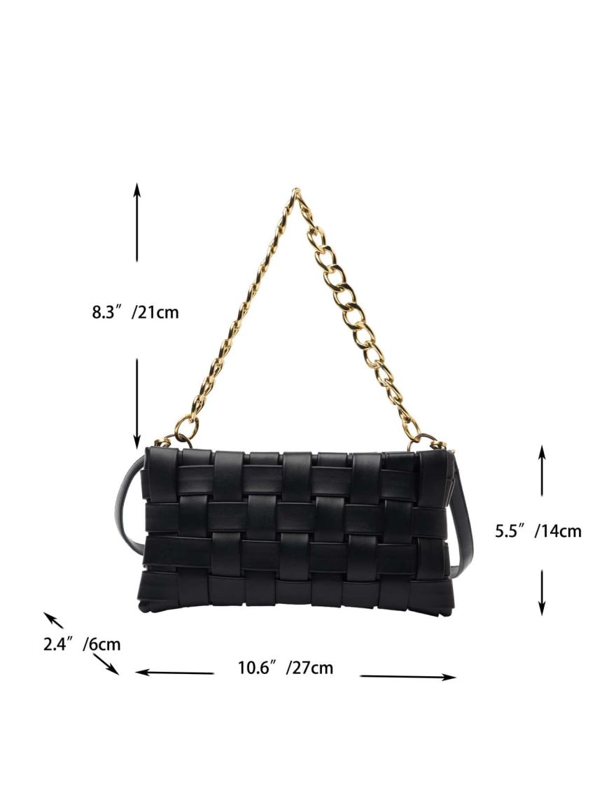 Braided Detail Chain Square Bag