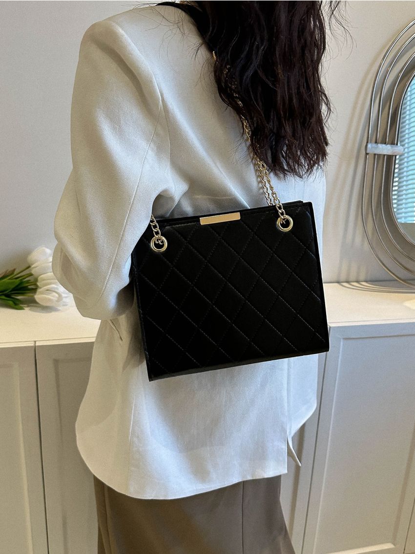 Quilted Chain Square Bag