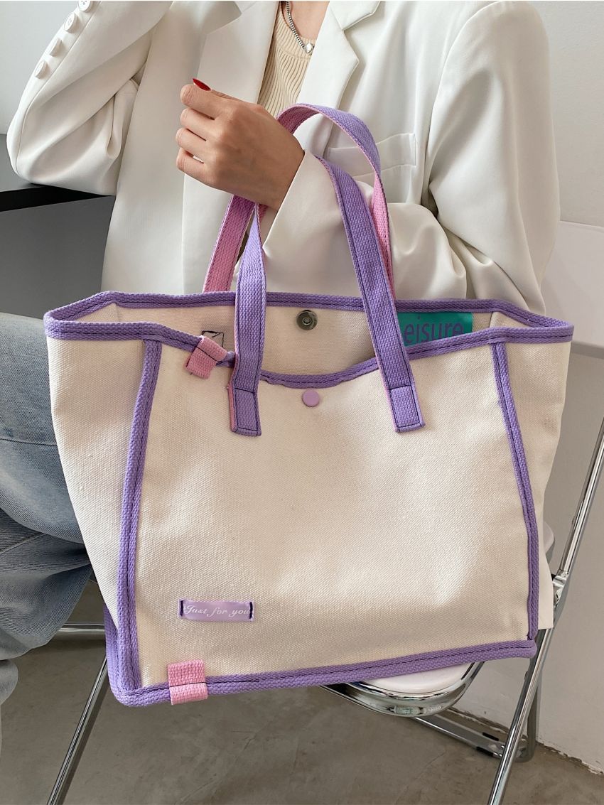 Contrast Binding Shopper Bag
