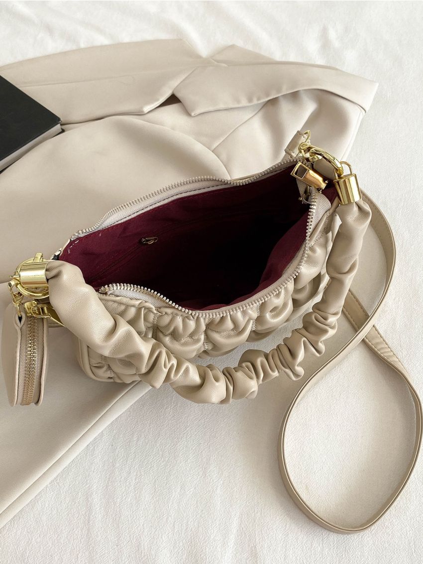 Minimalist Ruched Bag With Coin Purse
