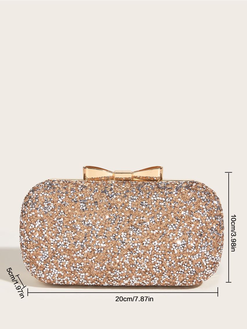 Mini Rhinestone Decor Chain Box Bag