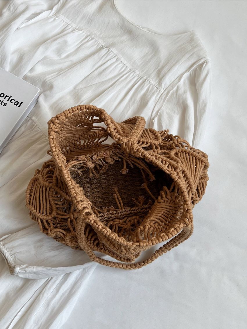 Hollow Out Straw Bag