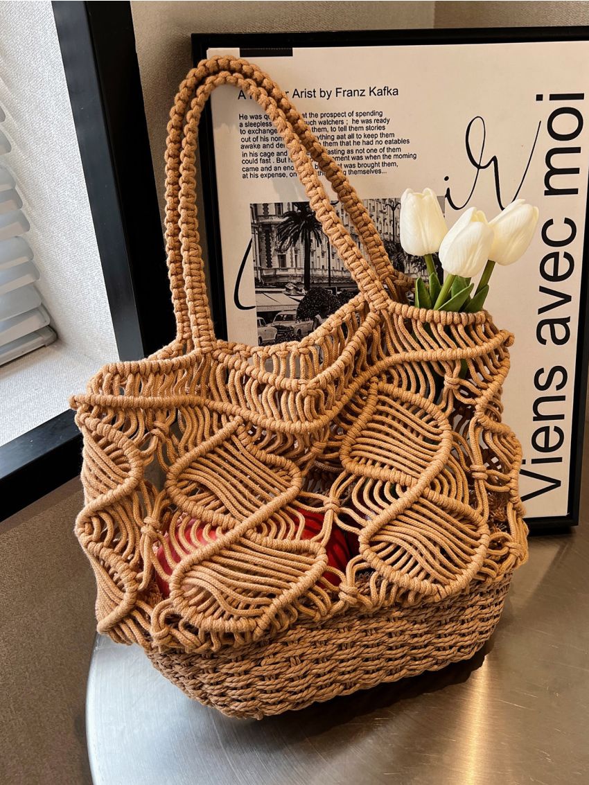 Hollow Out Straw Bag