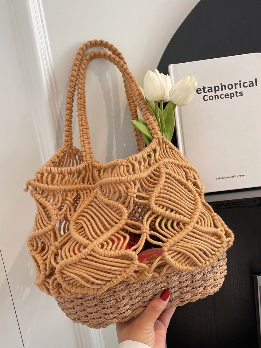 Hollow Out Straw Bag