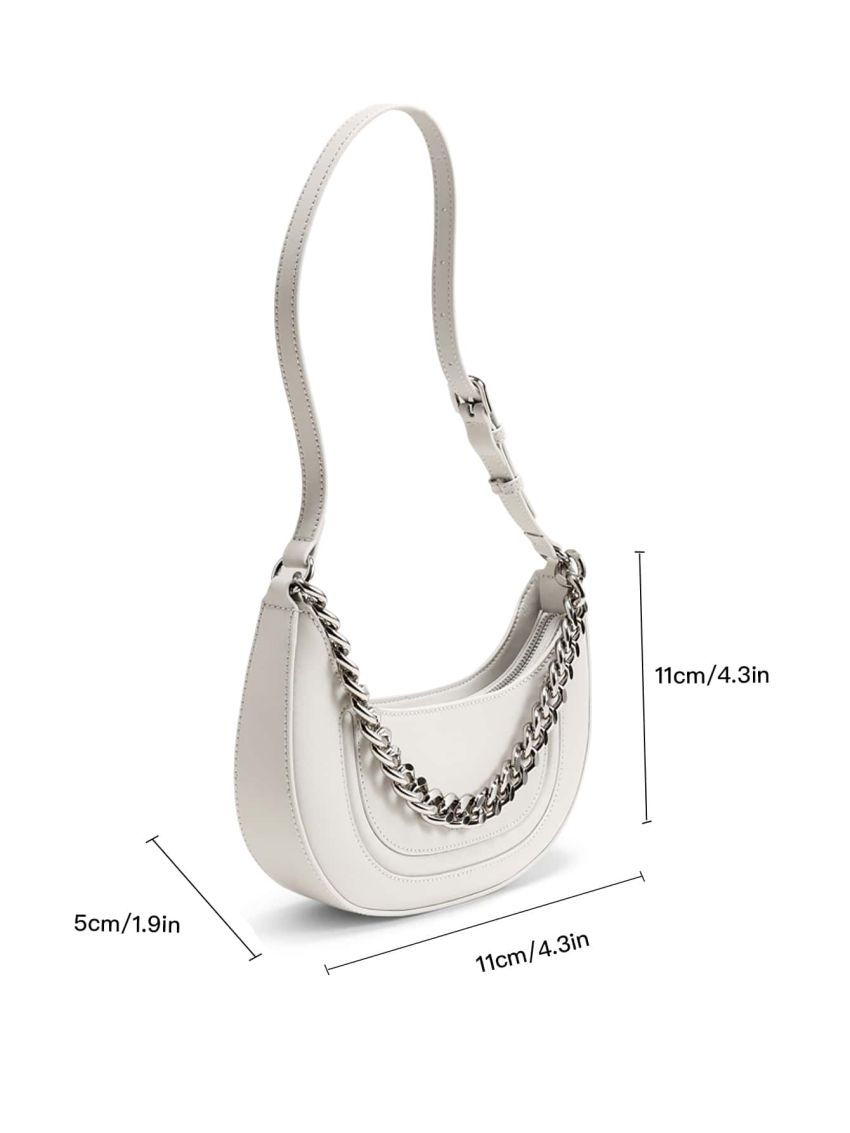 Half Moon Bag For Women Small Shoulder Handbag Luxury Clutch Fashion Genuine Leather Chain Women's Bag 2023 Trend Designer
