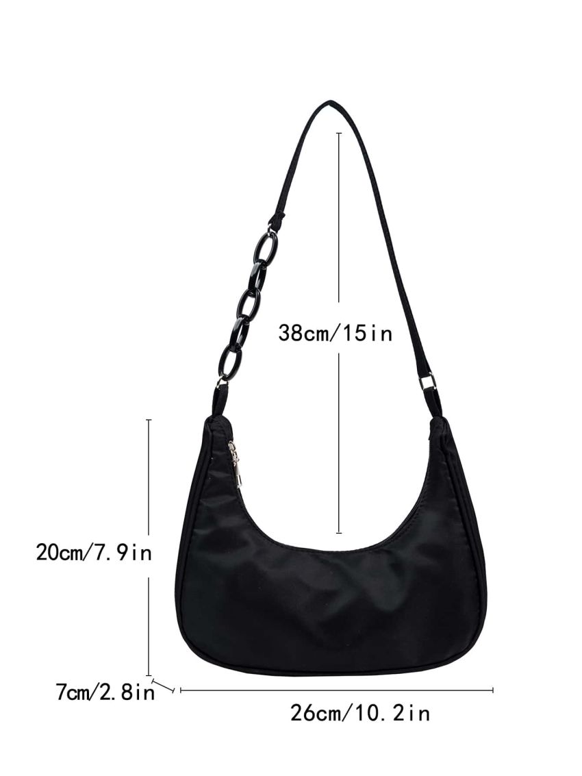 Medium Hobo Bag Minimalist Solid Color For Daily Outing