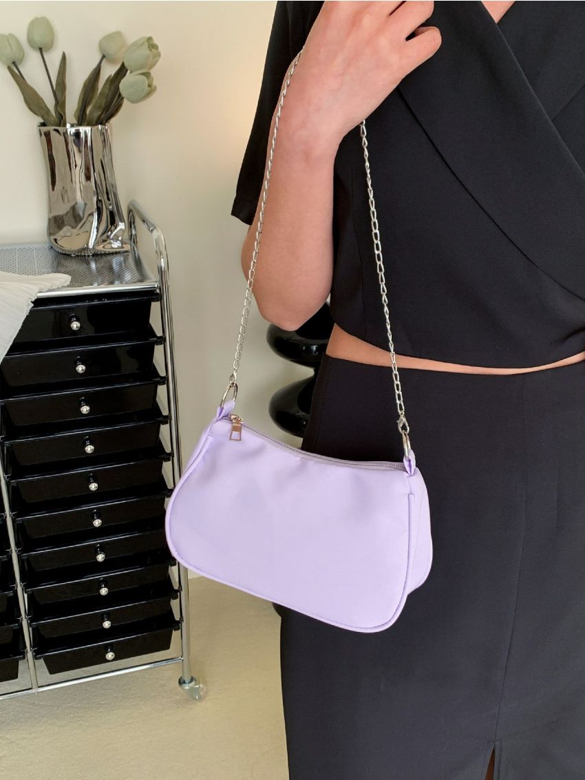 Casual Cross-body Single Shoulder Bag Baguette Bag Simple Chain Bag Mini Bag Women's Bag