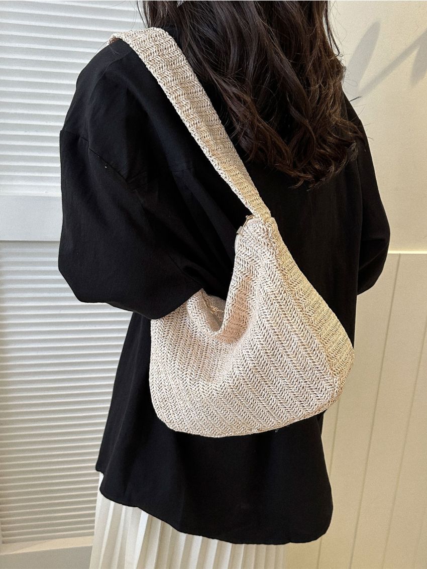 Minimalist Shoulder Bag Simple Straw Bag