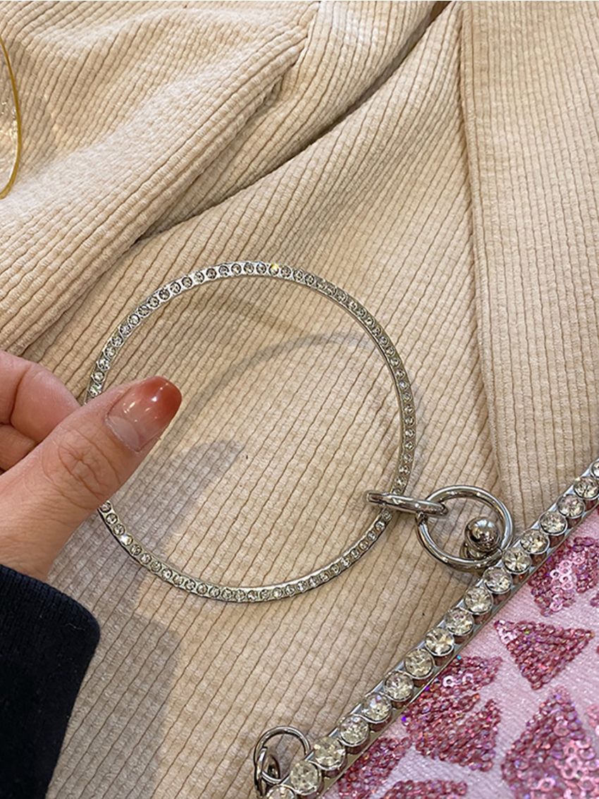 Sequin & Rhinestone Decor Chain Square Bag