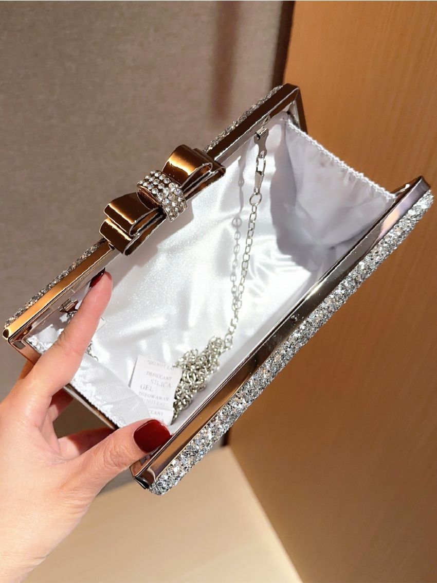 Mini Rhinestone Decor Box Bag