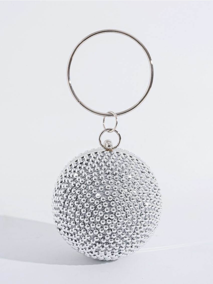 Mini Rhinestone Decor Circle Bag
