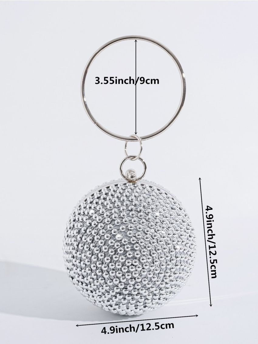 Mini Rhinestone Decor Circle Bag