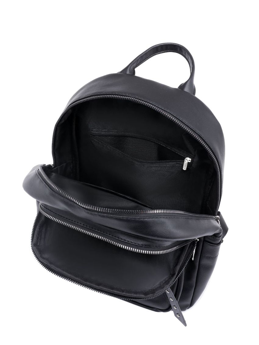 Studded Decor Zip Front Classic Backpack