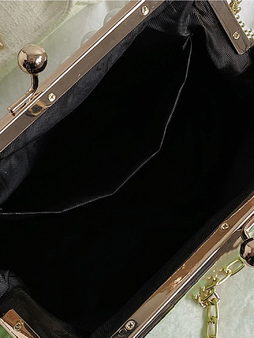 Stripped Kiss Lock Square Bag