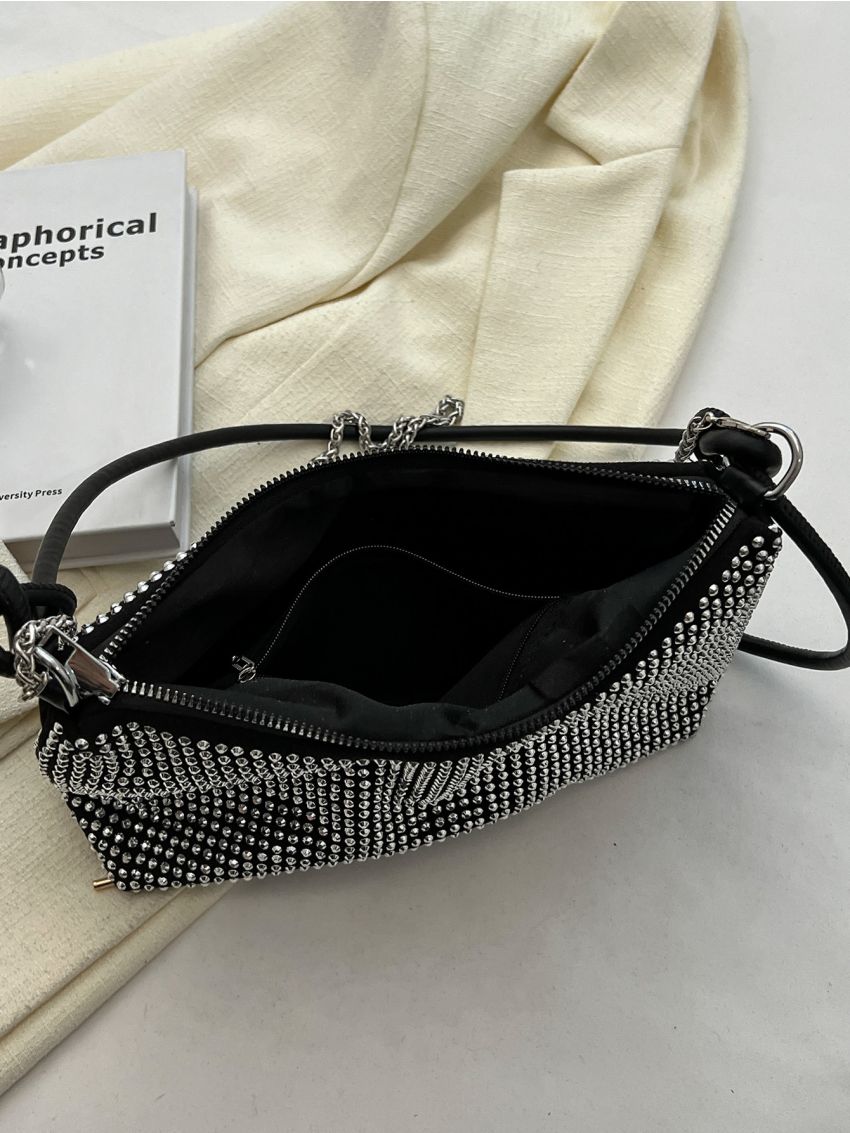Studded Decor Hobo Bag