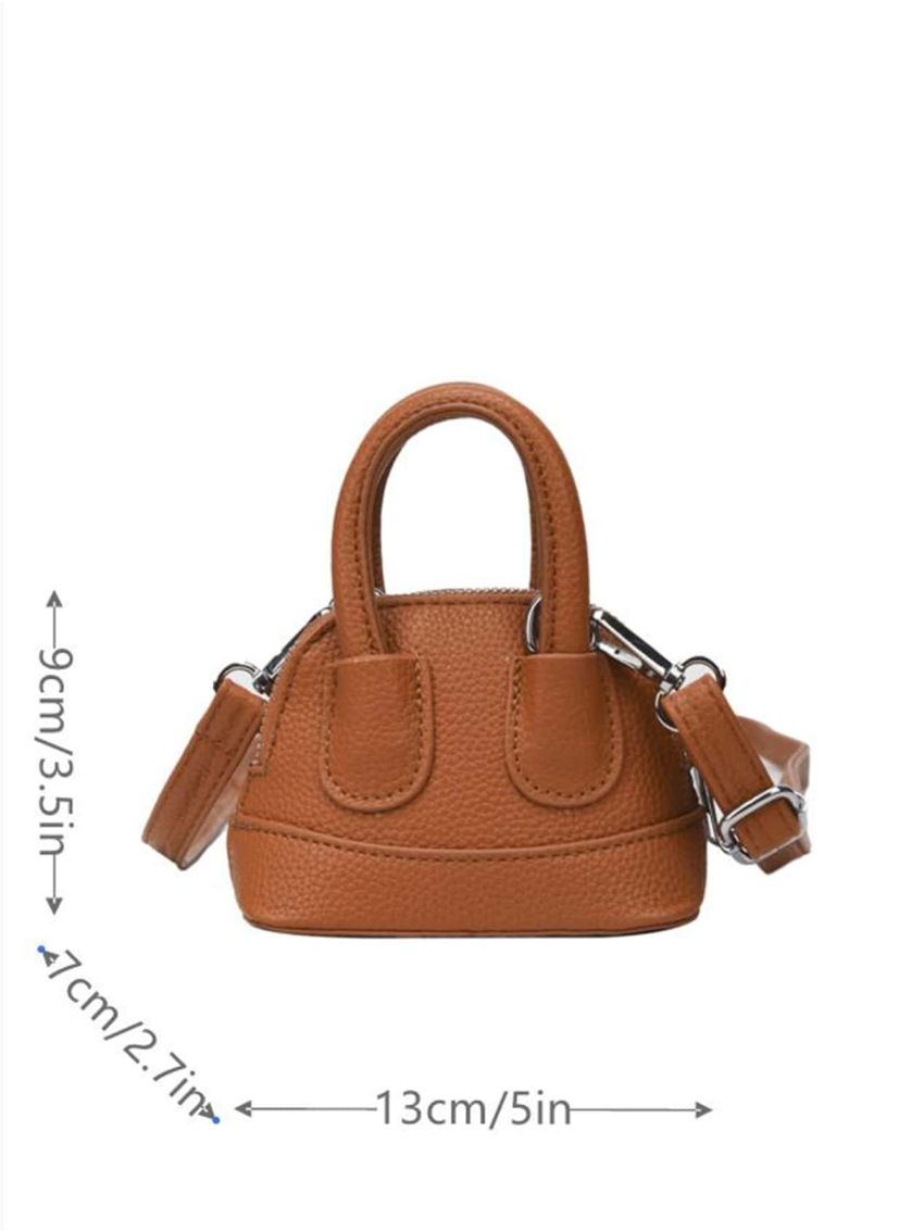 Mini Zipper Satchel Bag Double Handle Dome Bag