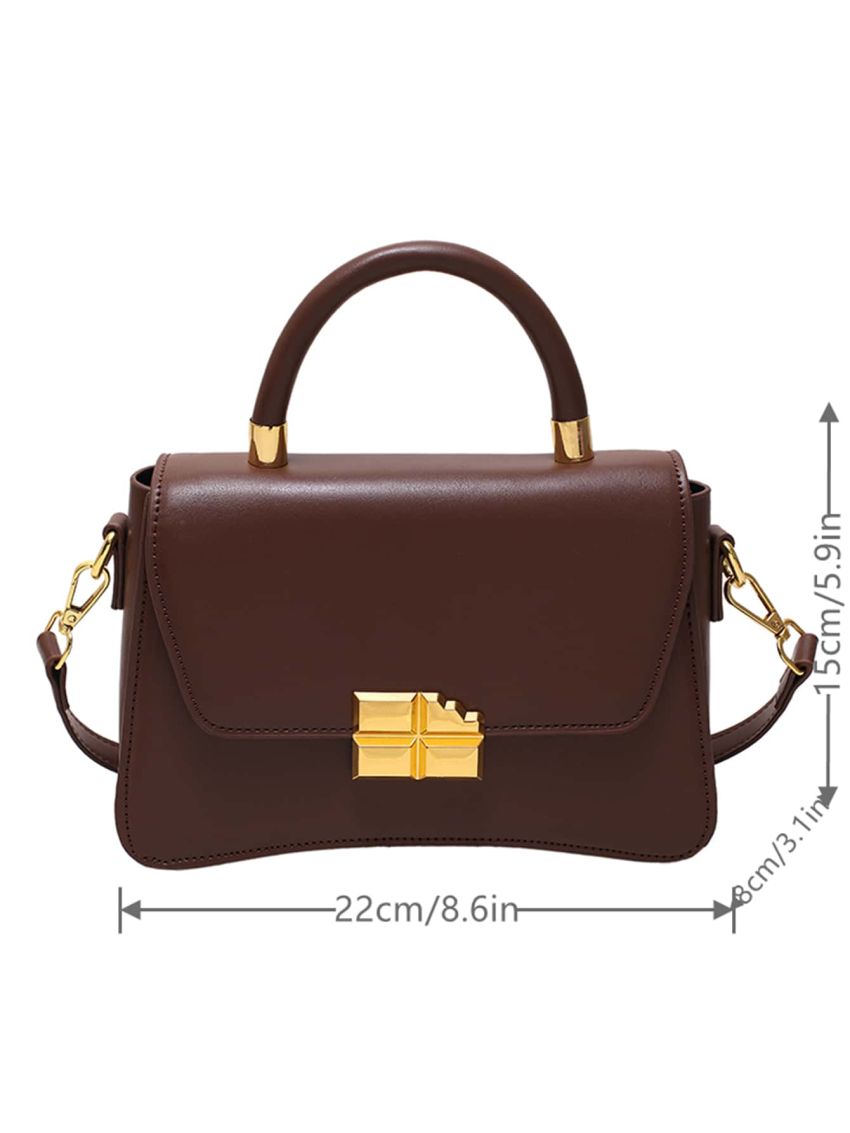 Small Metal Decor Square Bag Flap PU For Daily Life