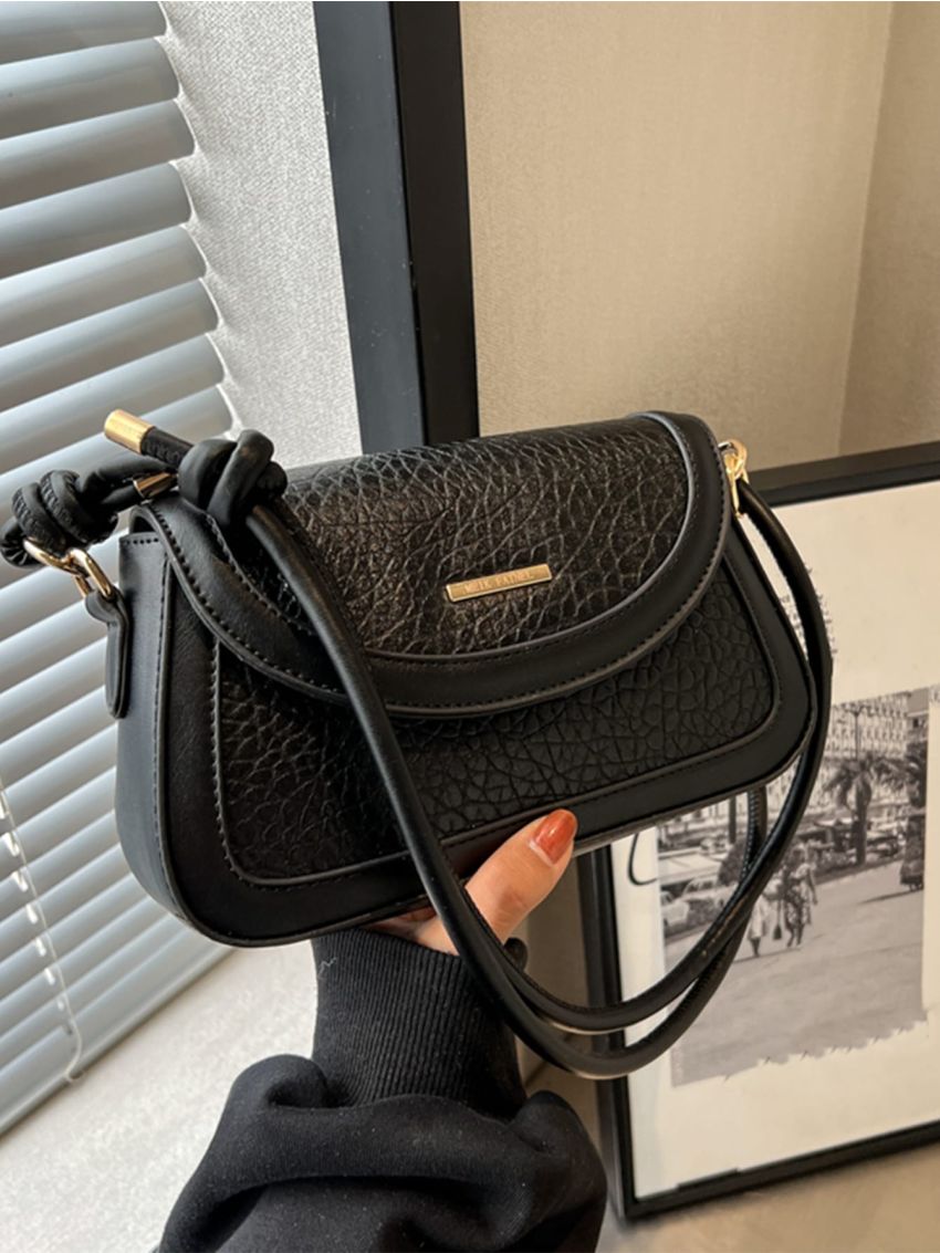 Litchi Embossed Square Bag PU Flap For Daily Life