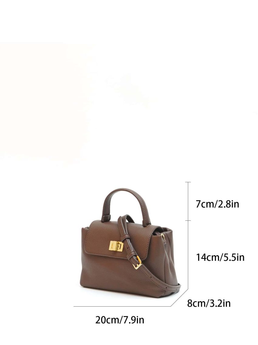 Mini Twist Lock Satchel Bag Flap Square Bag