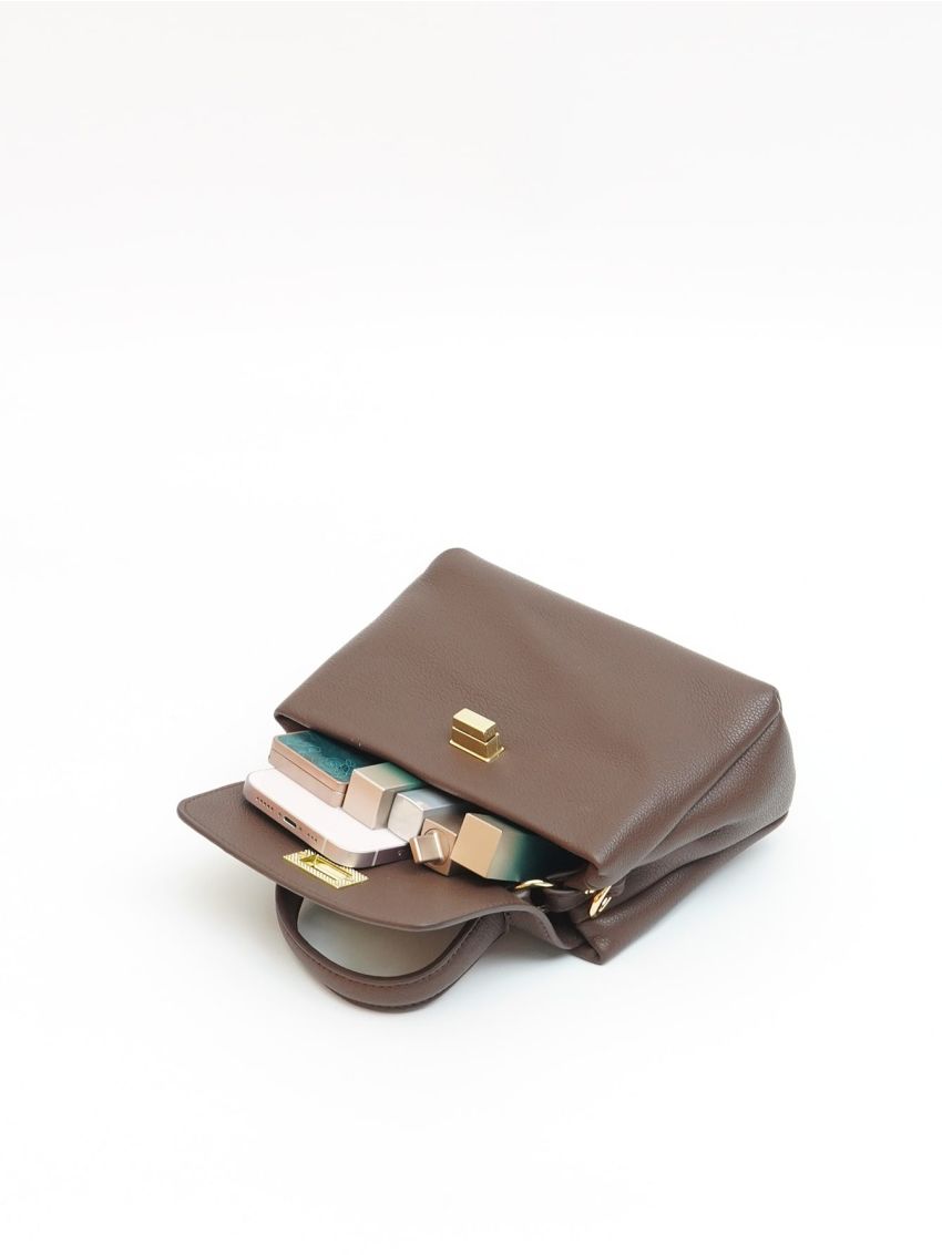 Mini Twist Lock Satchel Bag Flap Square Bag