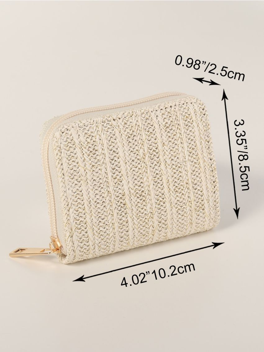 Straw Card Holder Zipper Around