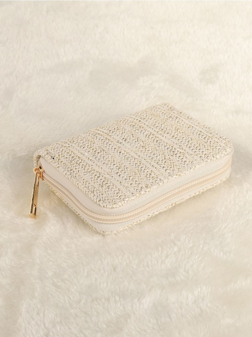 Straw Card Holder Zipper Around