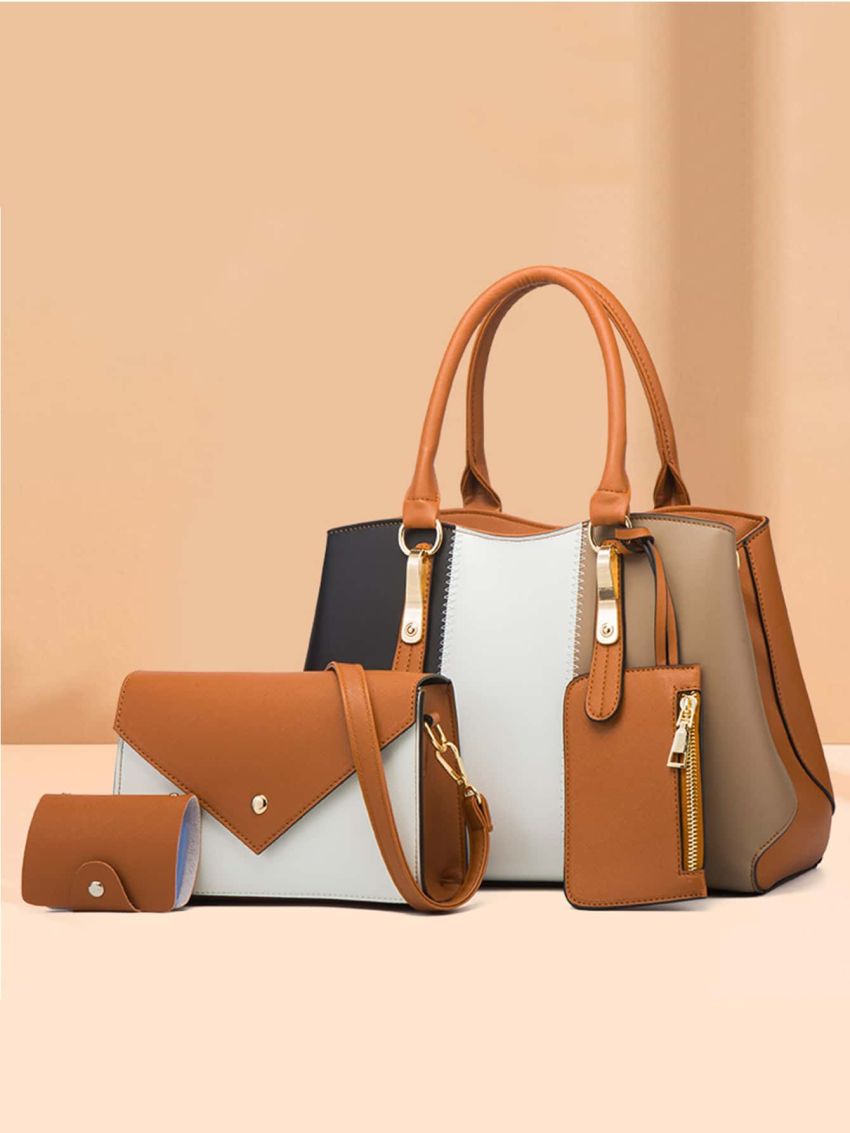 4pcs Bag Set Tote Bag Crossbody Bag Purse Wallet for Work