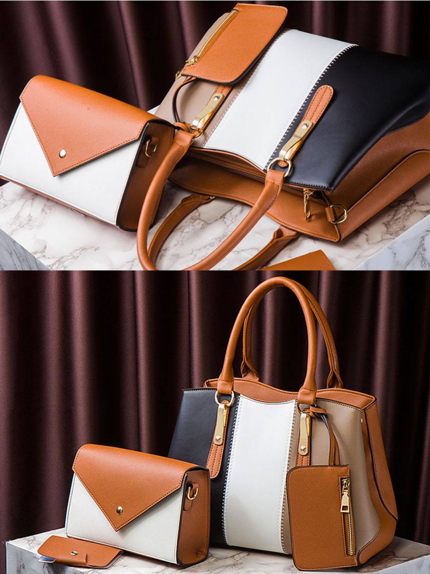 4pcs Bag Set Tote Bag Crossbody Bag Purse Wallet for Work