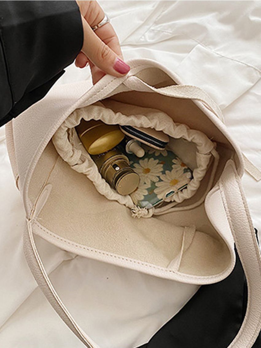 Mini Bucket Bag Solid Color Minimalist & Elegant Style