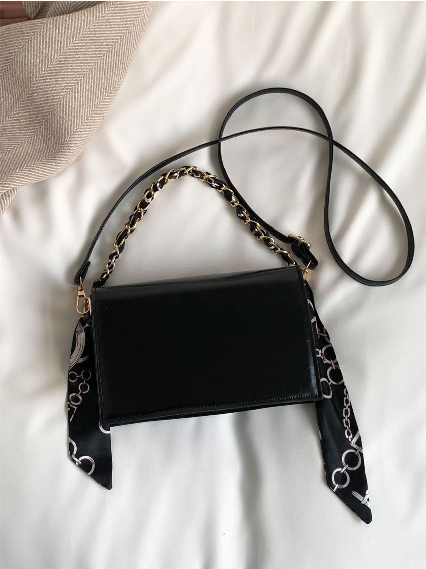 Heart Decor Square Bag Chain Strap Shoulder Bag