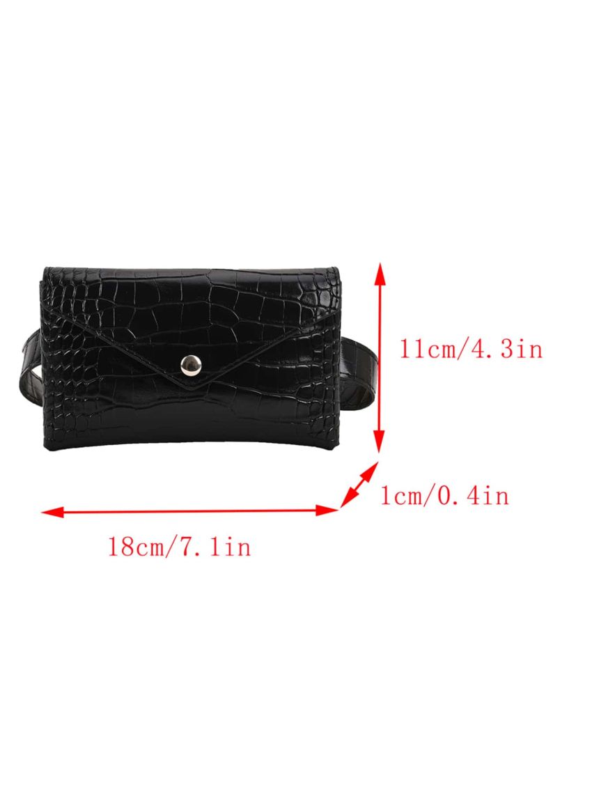 Mini Crocodile Embossed Waist Bag Flap Belt Bag
