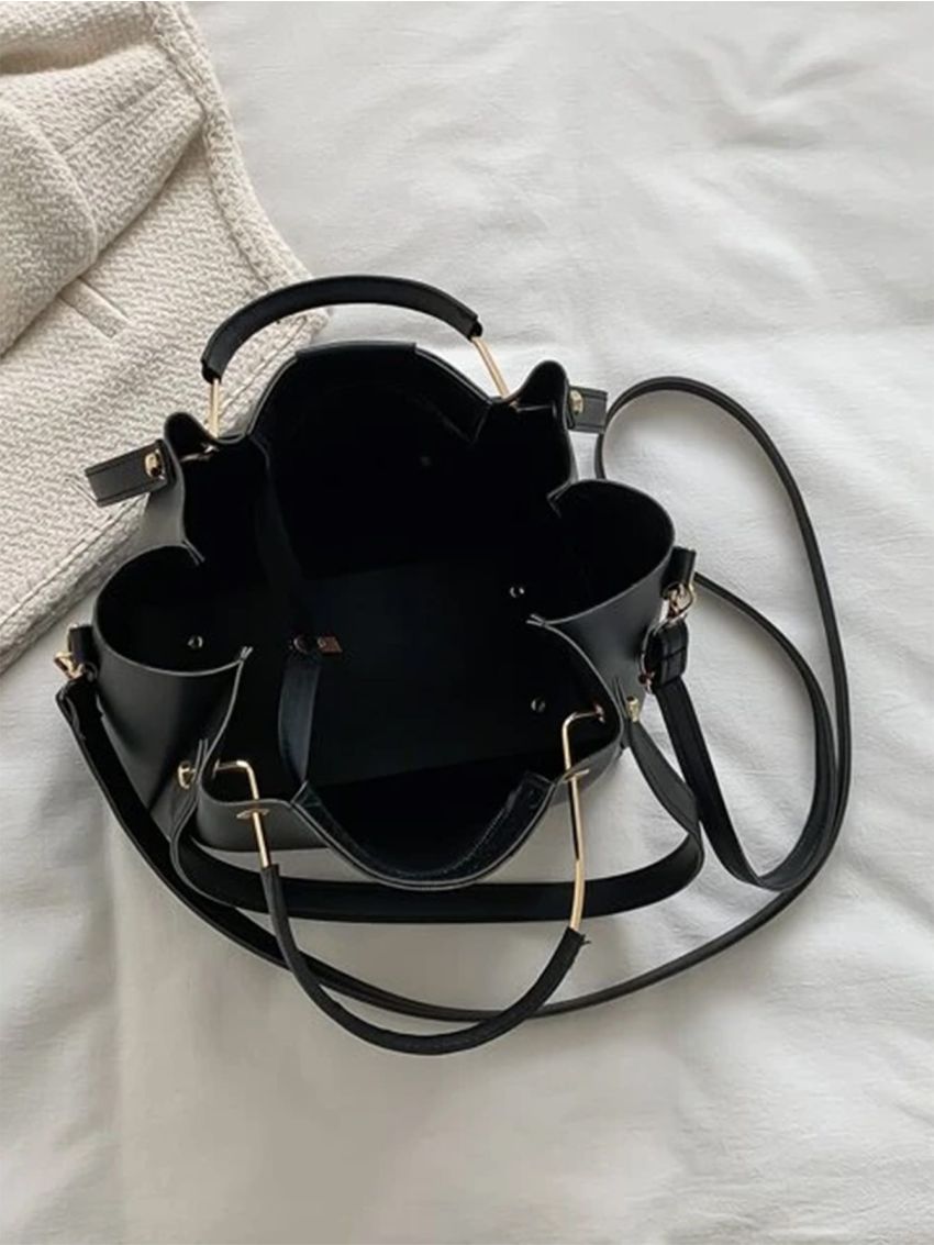 Minimalist Satchel Ruched Detail Square Bag