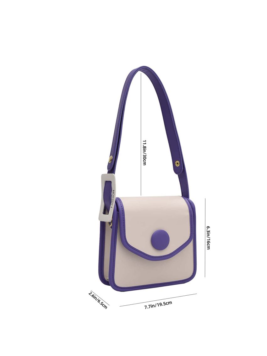 Mini Colorblock Shoulder Bag Flap Square Bag