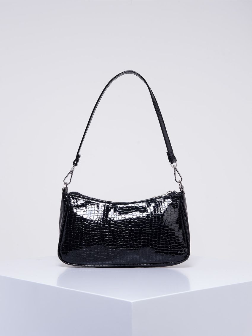 Studded Decor Baguette Bag