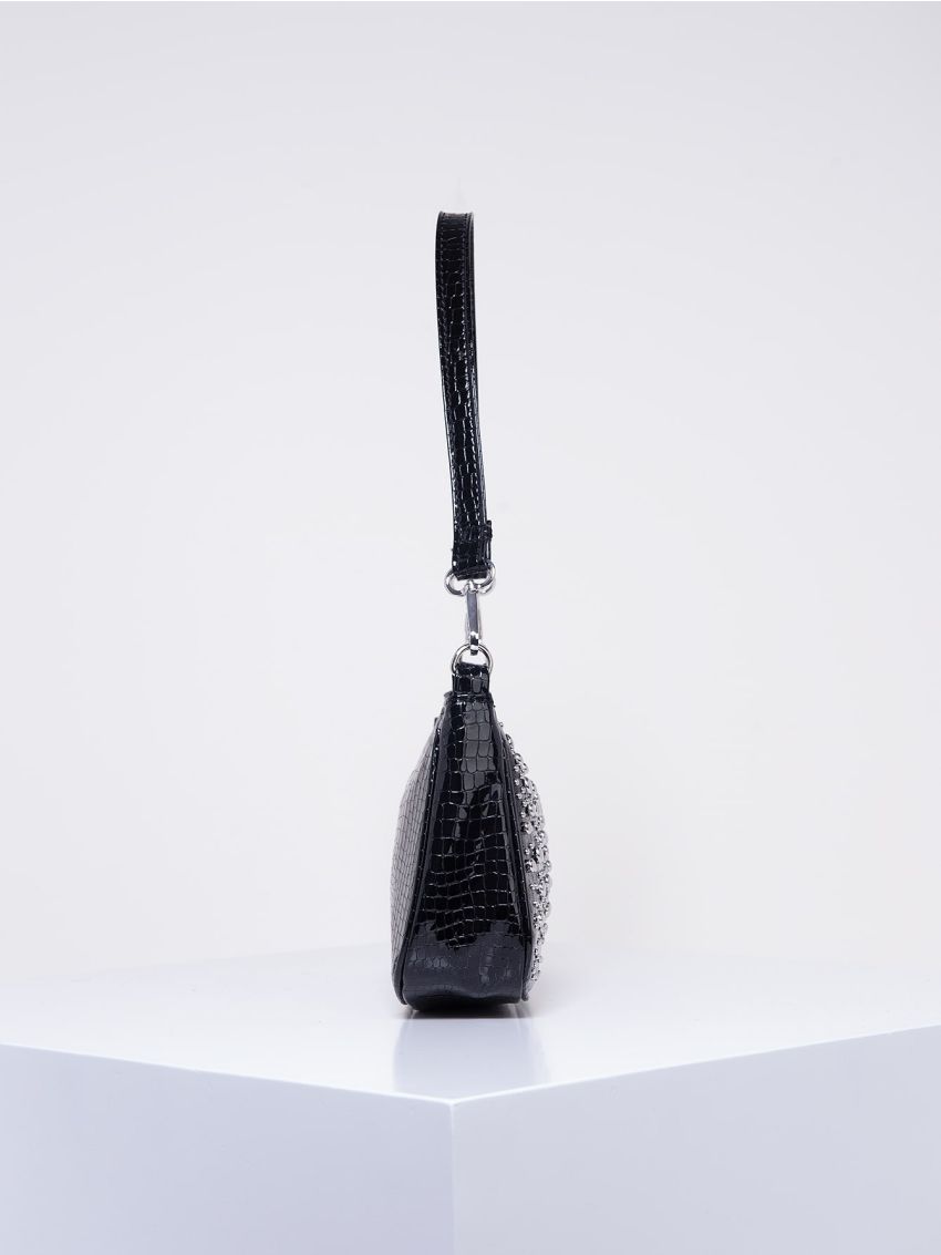 Studded Decor Baguette Bag