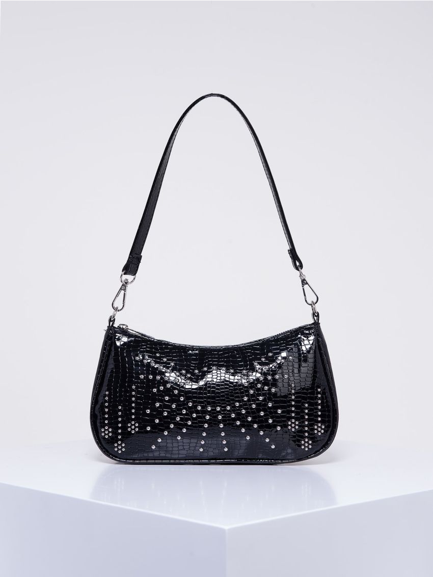 Studded Decor Baguette Bag