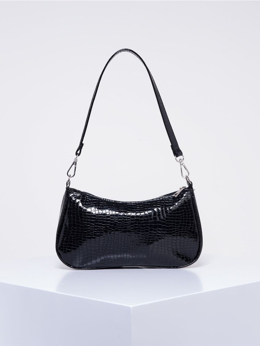Studded Decor Baguette Bag